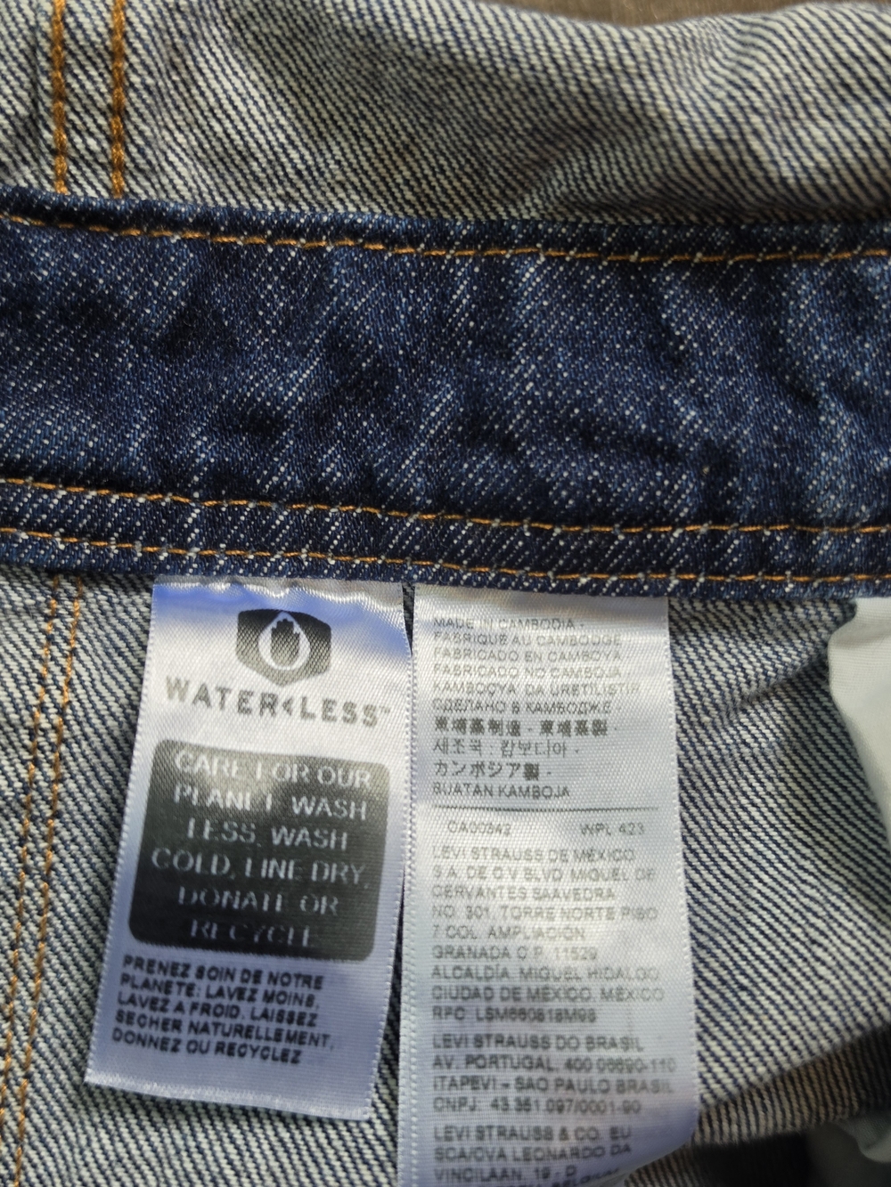 Levi's Vintage Cut Denim Overalls Womens L Med-Dark Wash Relaxed Straight Leg - Picture 14 of 16